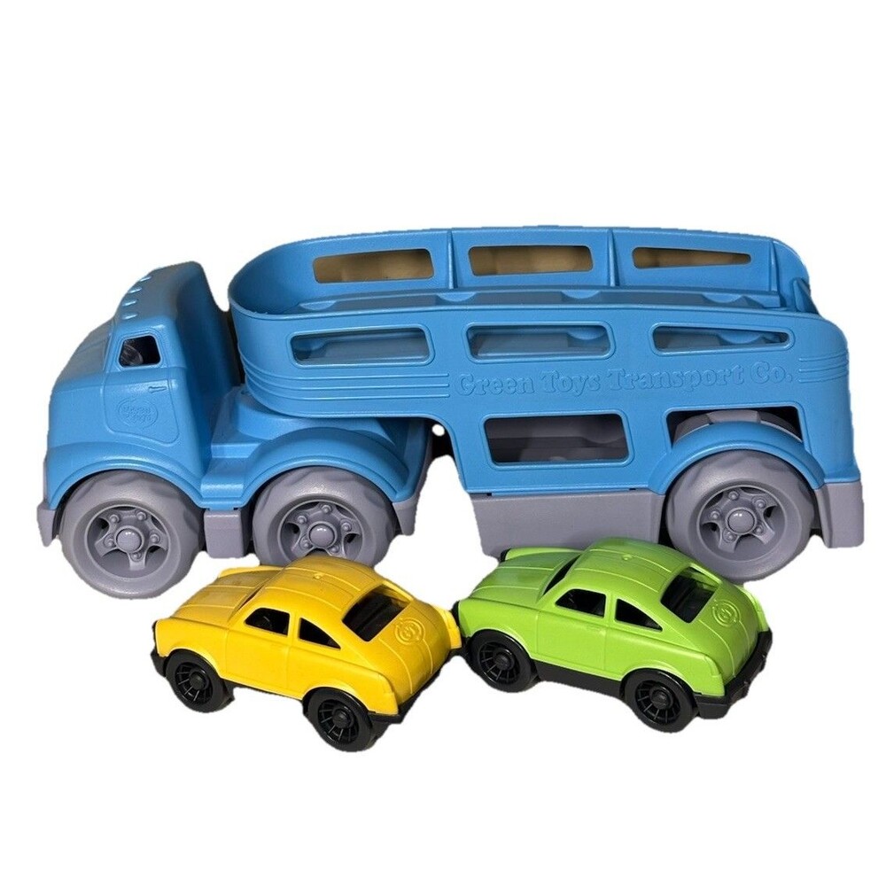 GREEN TOYS 100% RECYCLED PLASIC Car Carrier Vehicle Set